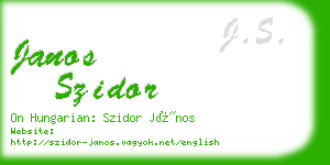 janos szidor business card